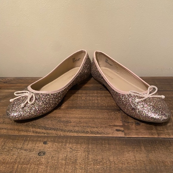 Rampage Pink Champagne Glitter Ballet Flats - Picture 2 of 7